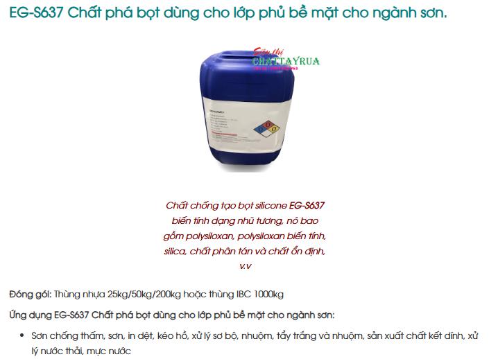 EG-S637 Chất phá bọt dùng cho lớp phủ bề mặt cho ngành sơn.